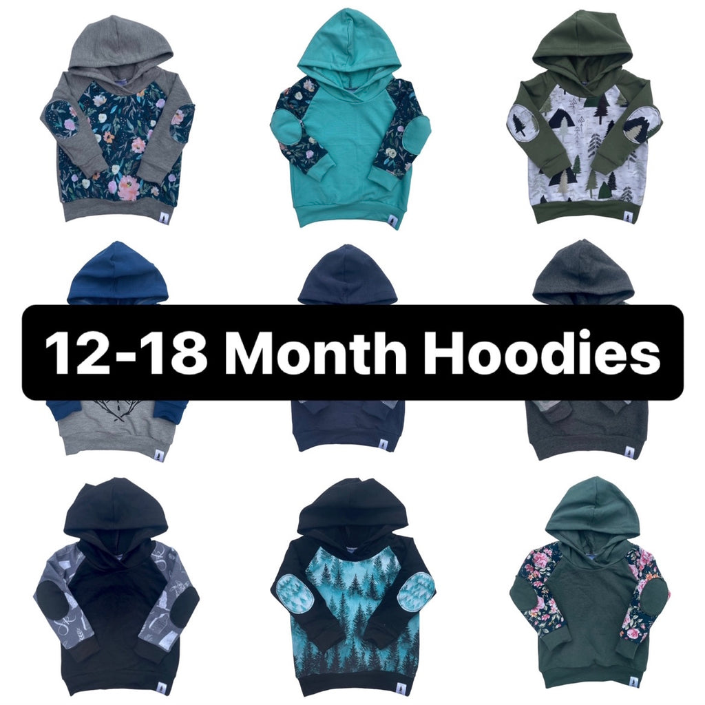 12-18 Month Bamboo Hoodies (various prints/colours)