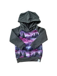 Charcoal Purple Linen Mountain Hoodie